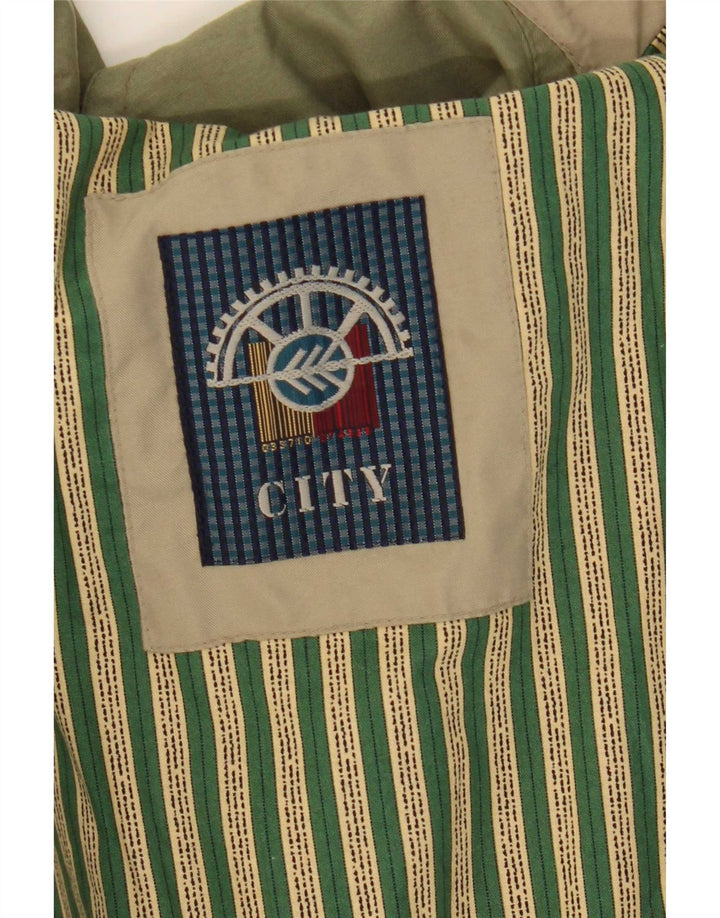 Vintage męska kurtka bomberka UK 42 XL, zielona z mikrofibry