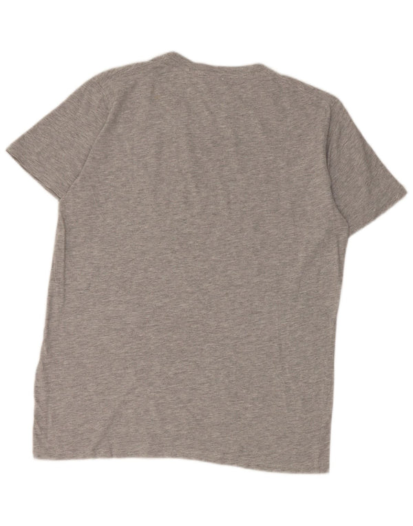 Męska koszulka z grafiką US Polo Assn, duża, szara, nakrapiana bawełna