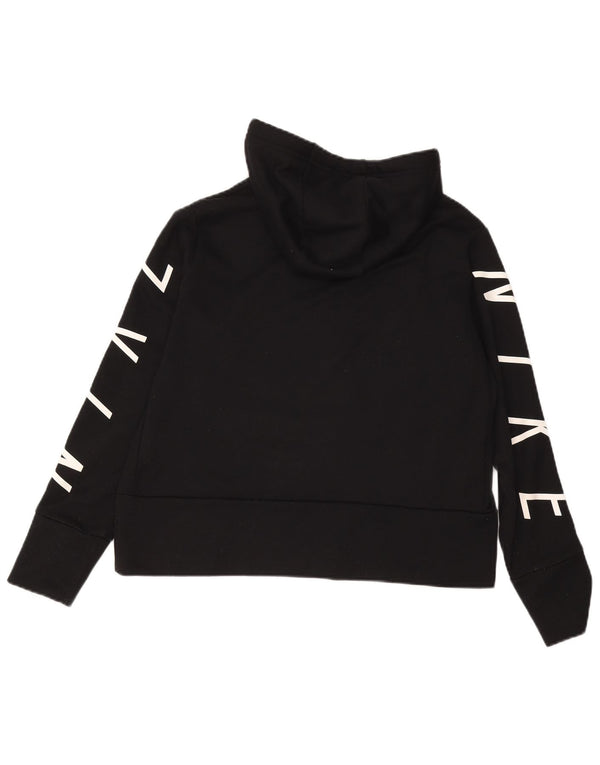 Damska bluza z kapturem NIKE Crop Graphic UK 14, średni czarny poliester