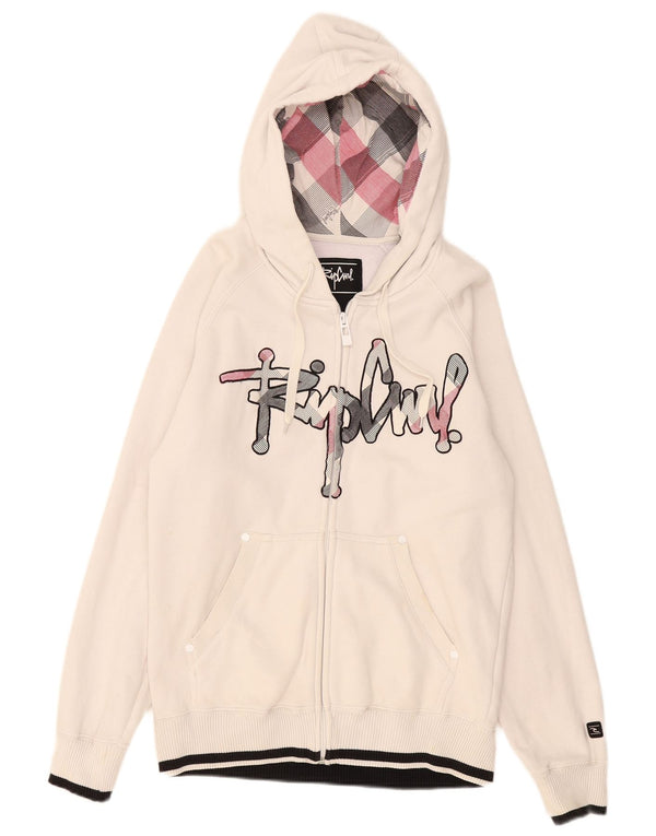 Męski sweter z kapturem i zamkiem błyskawicznym Rip Curl, mały, biały, bawełniany