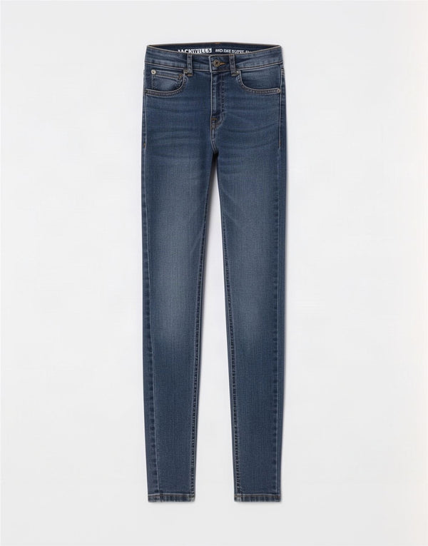 Damskie jeansy Jack Wills ze średnim stanem, bardzo obcisłe W24 L30, niebieska bawełna