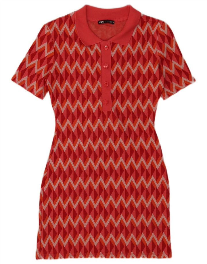 Damska sukienka polo Zara UK 10 Small Red Chevron