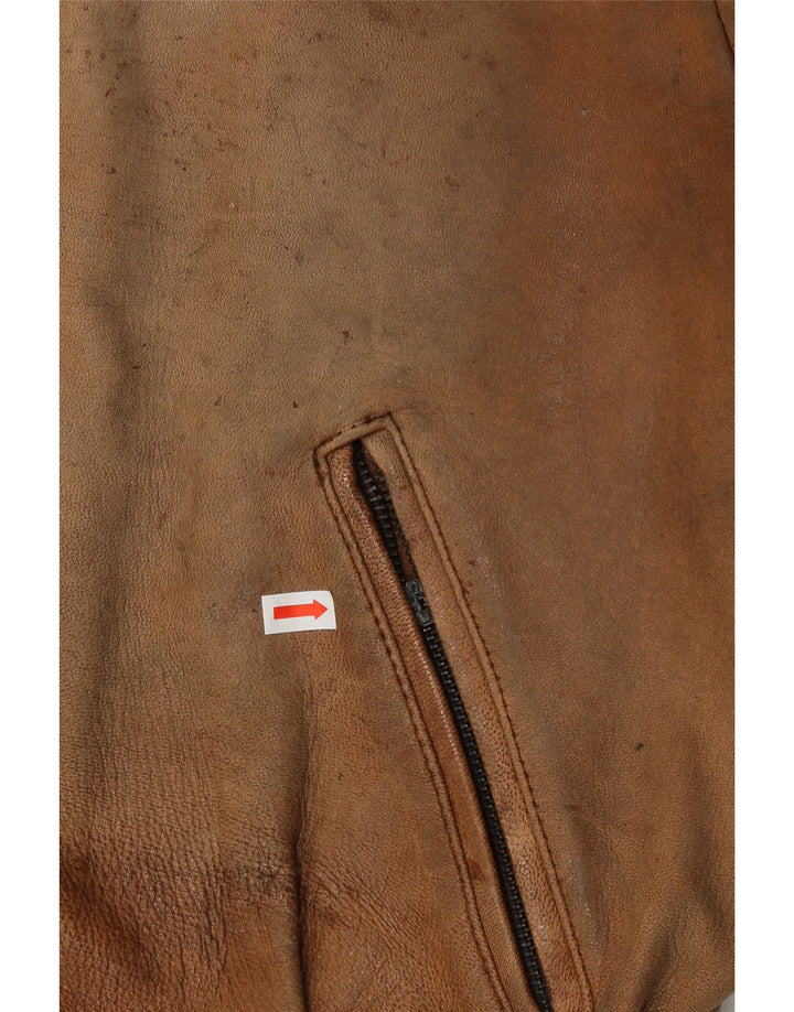 Męska kurtka skórzana Schuh UK 42 XL Brązowa skóra