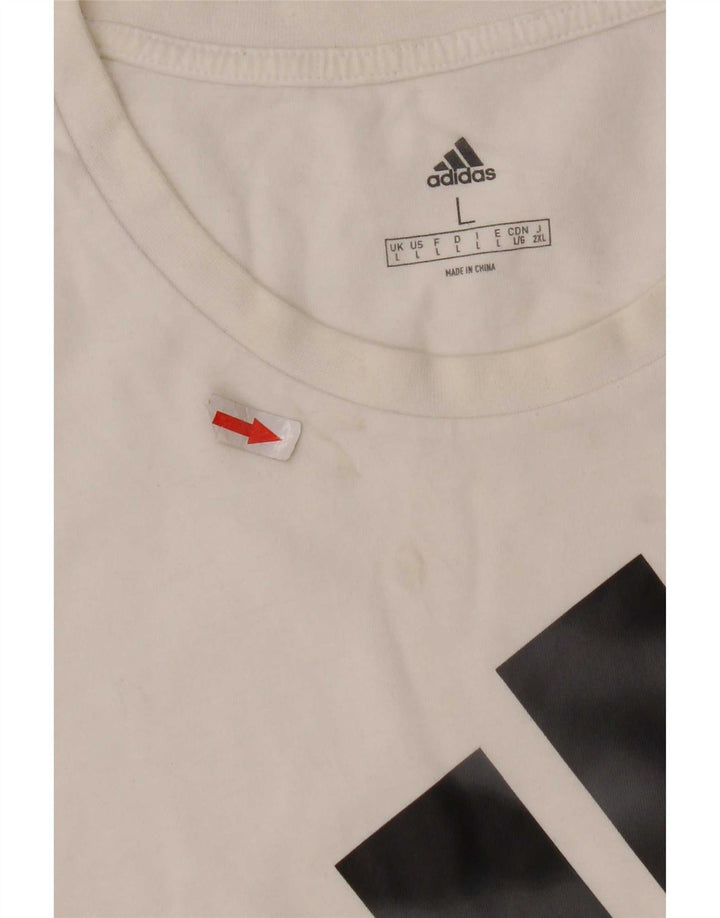 Męska koszulka z grafiką Adidas, duża, biała