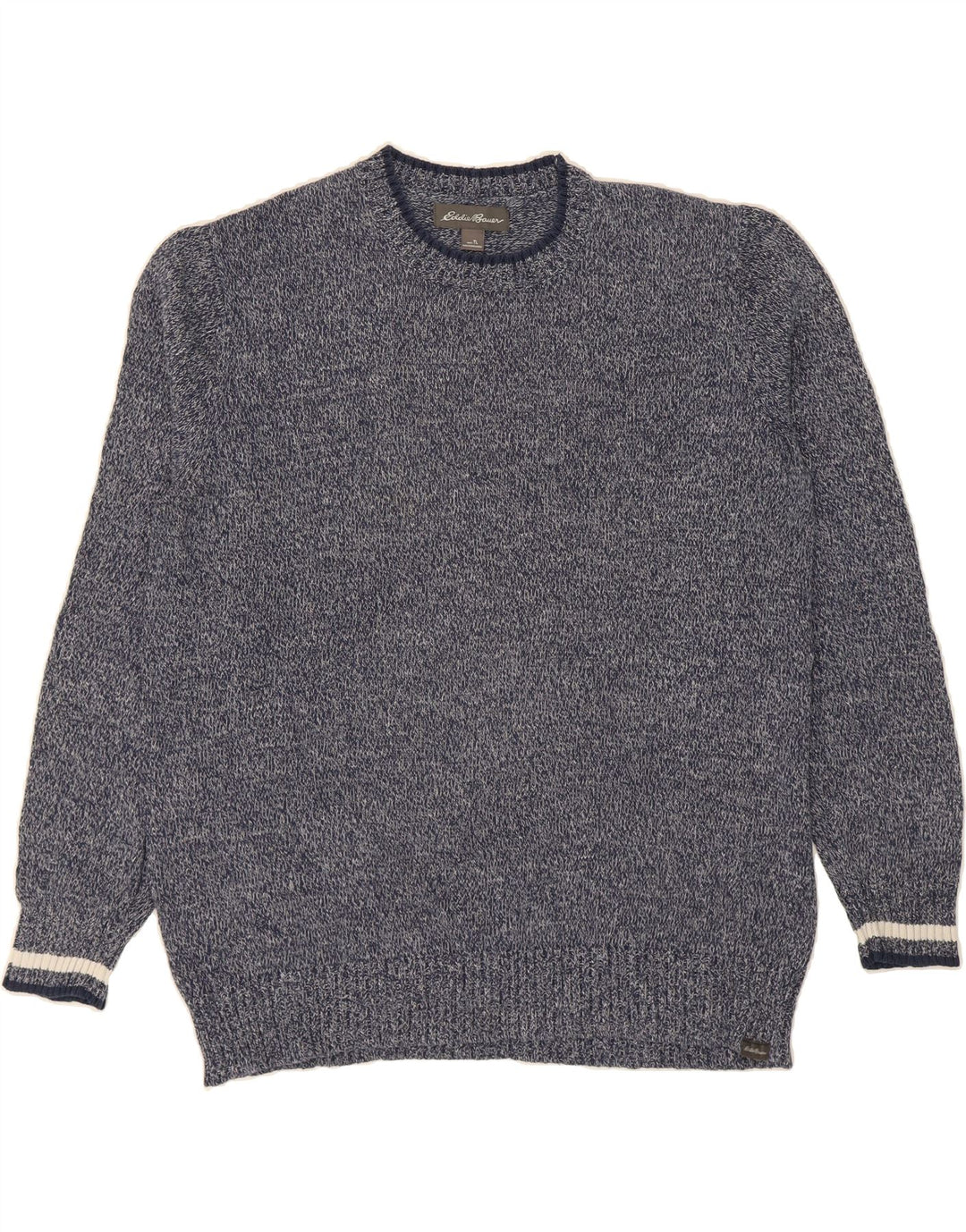 EDDIE BAUER Mens Tall Crew Neck Jumper Sweater Large Navy Blue Flecked Vintage Eddie Bauer and Second-Hand Eddie Bauer from Messina Hembry 