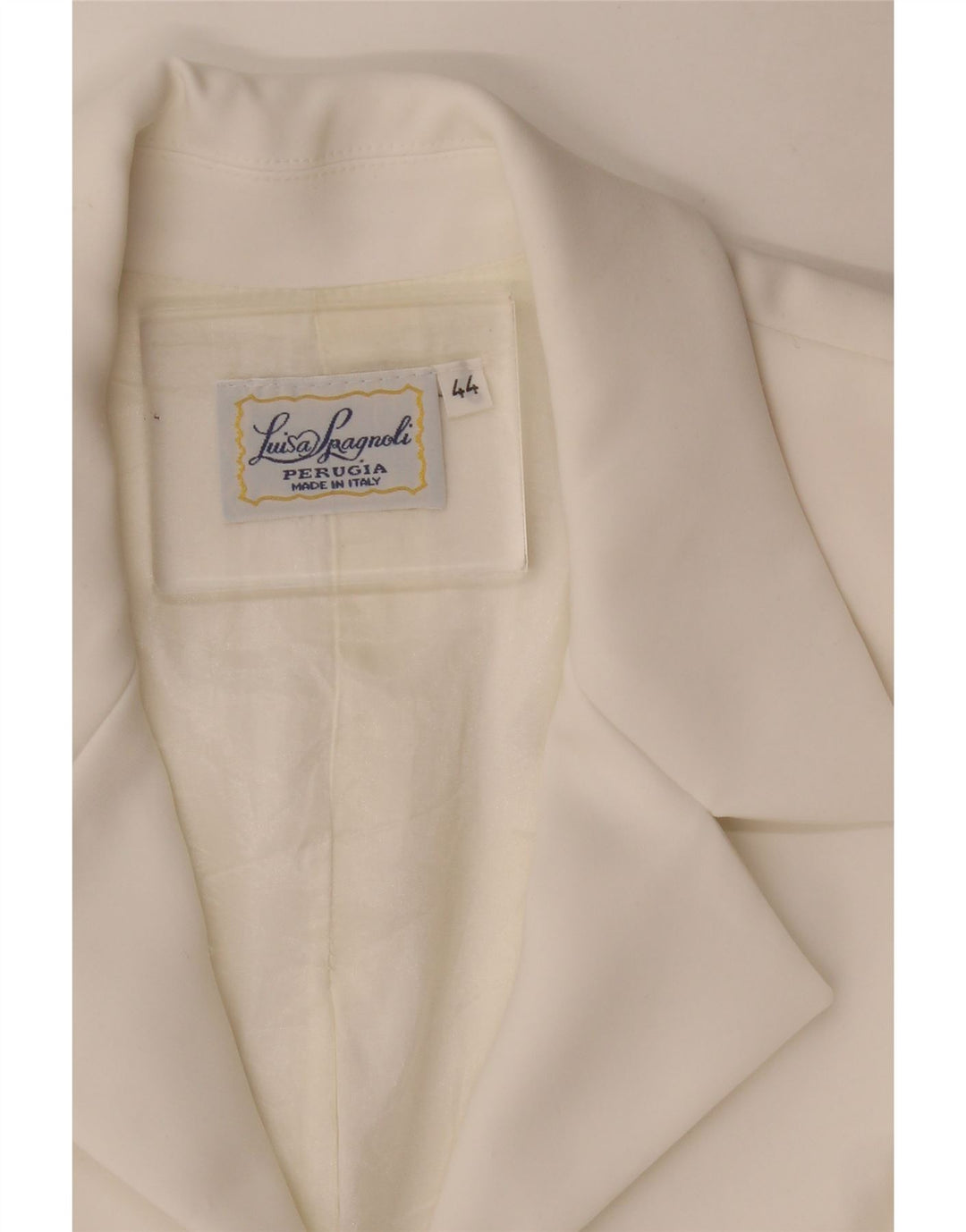 Damska marynarka Luisa Spagnoli z pełnym zamkiem IT 44, średni biały octan