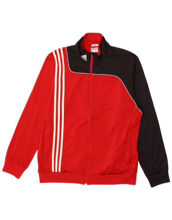 Męska kurtka dresowa ADIDAS UK 46/48 XL, czerwony, blokowy kolor, poliester