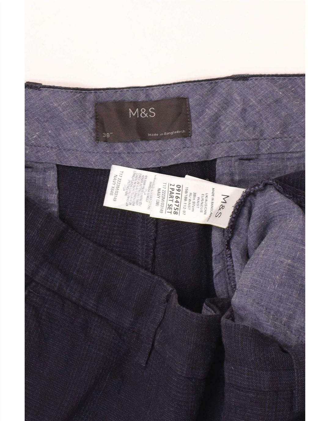 Męskie spodenki Chino Marks & Spencer W38 XL, granatowe, bawełniane