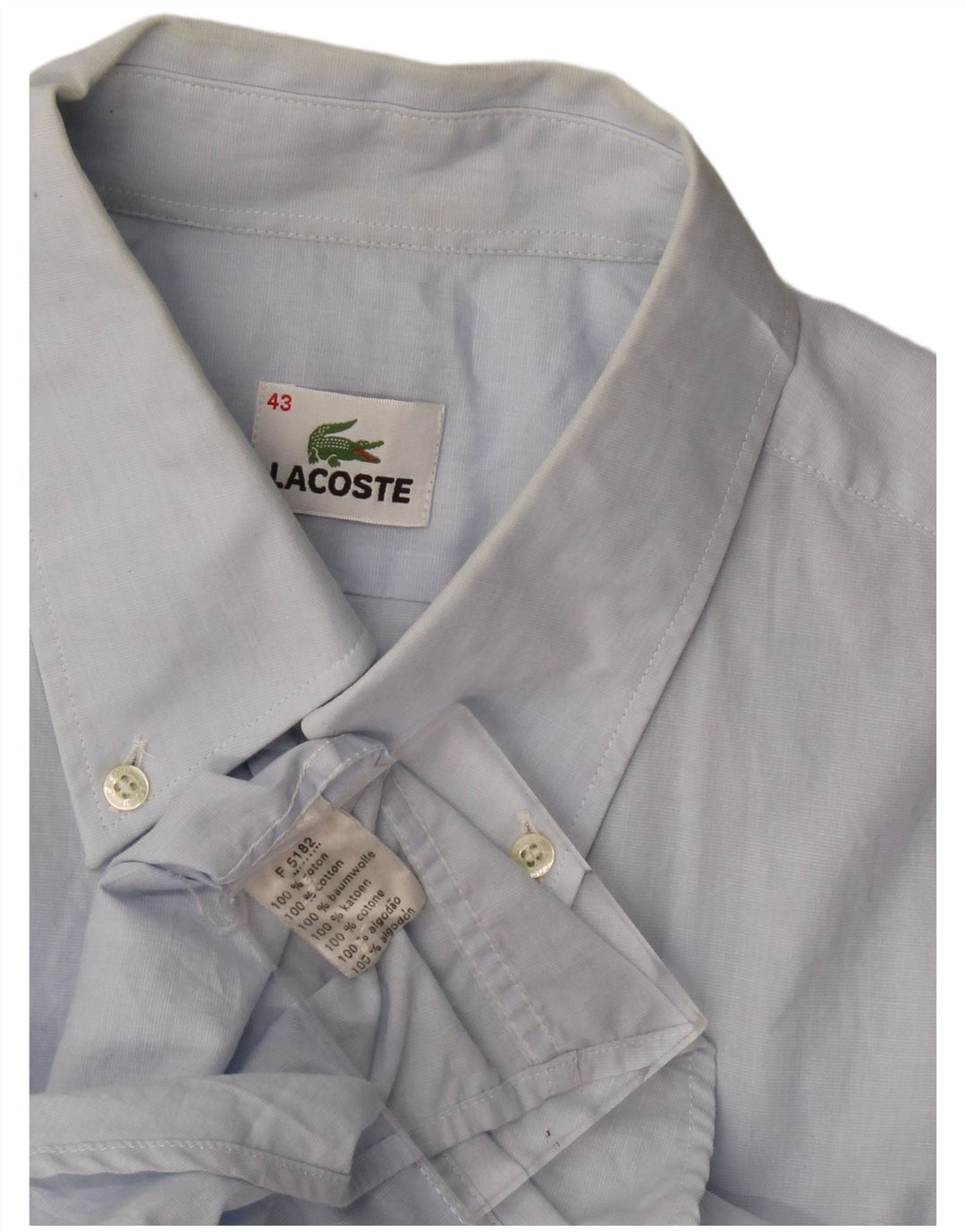 Koszula męska z krótkim rękawem Lacoste, rozmiar 43, duża, niebieska, bawełniana