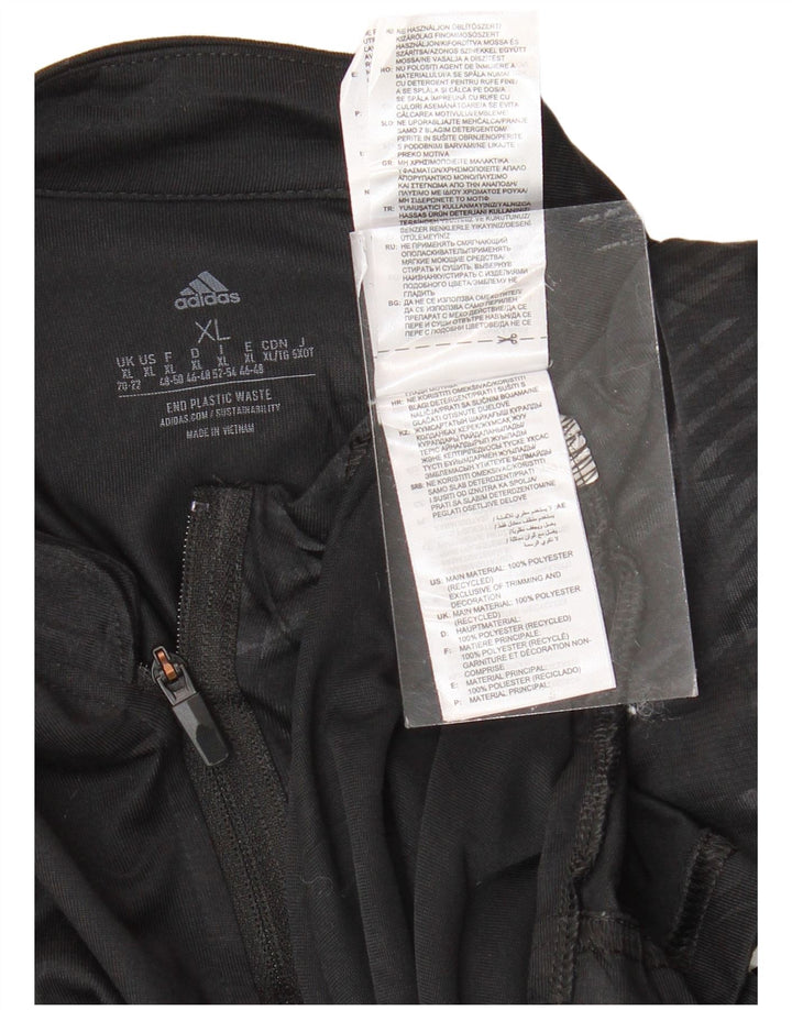 Damska koszulka ADIDAS Aeroready z zamkiem i długim rękawem, UK 20/22 XL, czarna