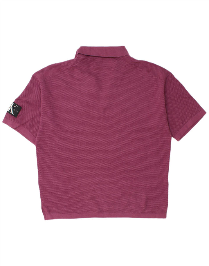 Męska koszulka polo Calvin Klein Jeans, średnio fioletowa, bawełniana