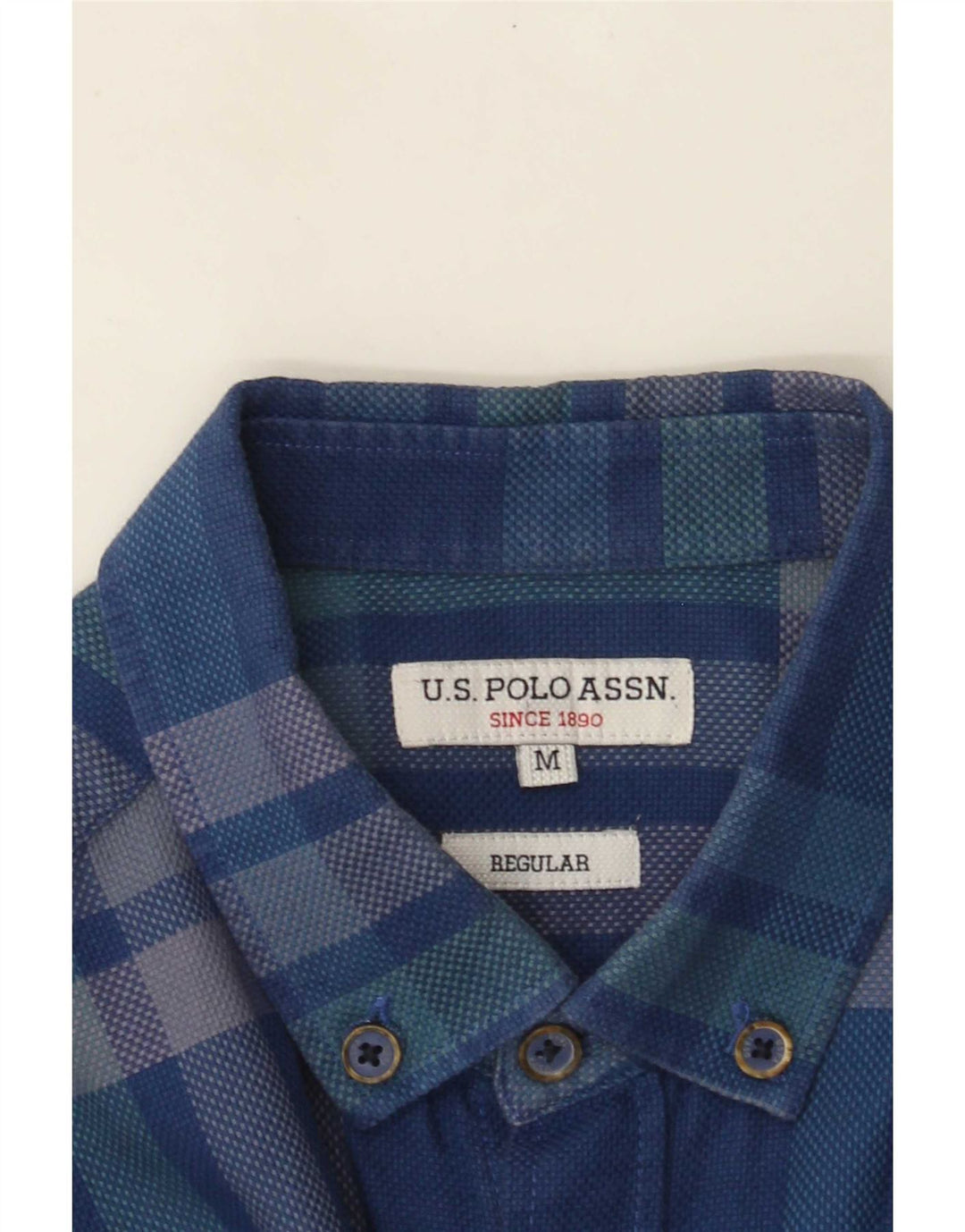 US Polo Assn. Koszula męska o regularnym kroju, w średnią niebieską kratkę