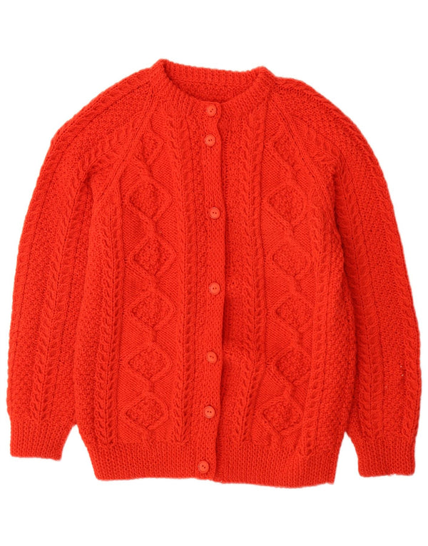 Sweter damski w stylu vintage UK 10, mały, czerwony, geometryczny