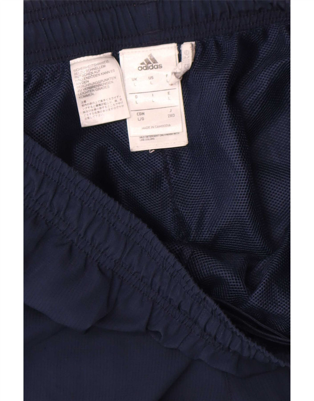 Męskie spodnie dresowe Adidas z grafiką, duże, granatowe, z poliestru