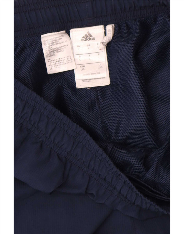 Męskie spodnie dresowe Adidas z grafiką, duże, granatowe, z poliestru