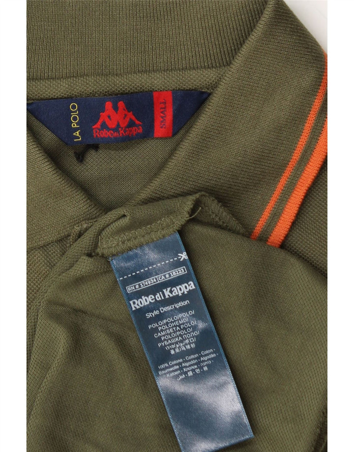 Męska koszulka polo KAPPA z długim rękawem, mała, bawełniana w kolorze khaki