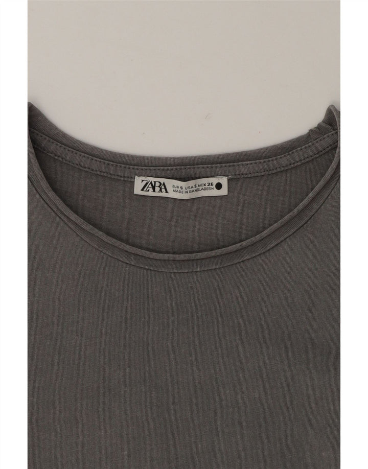ZARA Womens Oversized T-Shirt Top UK 10 Small Grey Vintage Zara and Second-Hand Zara from Messina Hembry 