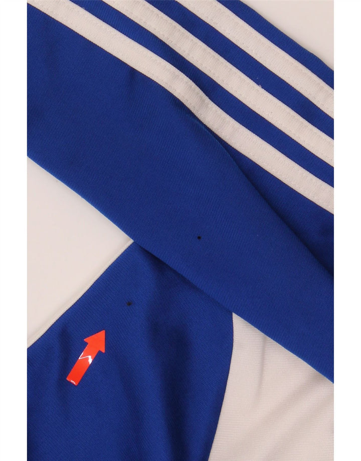 ADIDAS Boys Tracksuit Top Jacket 11-12 Years Blue Colourblock Polyester Vintage Adidas and Second-Hand Adidas from Messina Hembry 