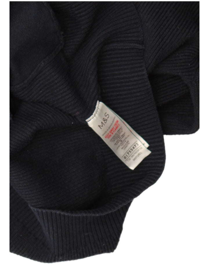 Marks & Spencer Męski sweter kardigan, mały, granatowy, poliester