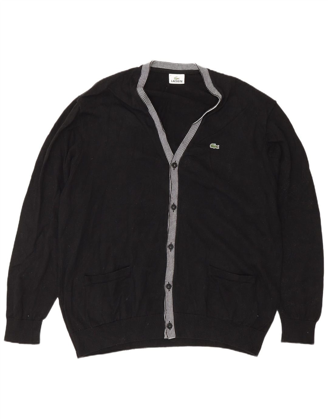 Lacoste Męski sweter rozpinany Rozmiar 8 2XL Czarna bawełna
