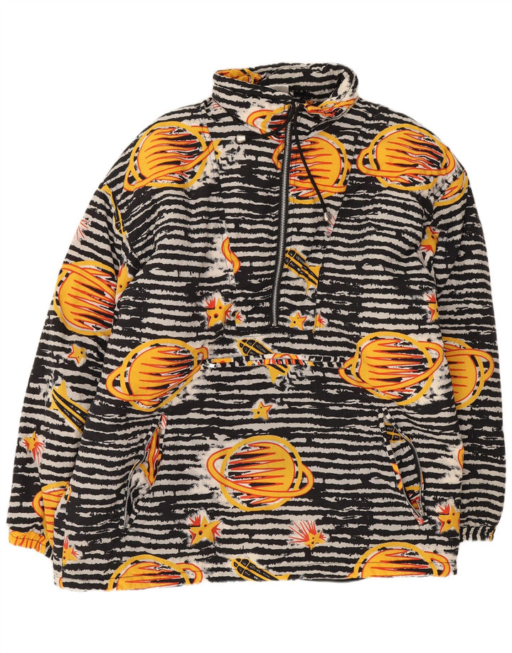 Chłopięca kurtka Anorak o luźnym kroju w stylu vintage, 13-14 lat, czarna, geometryczna poliamid