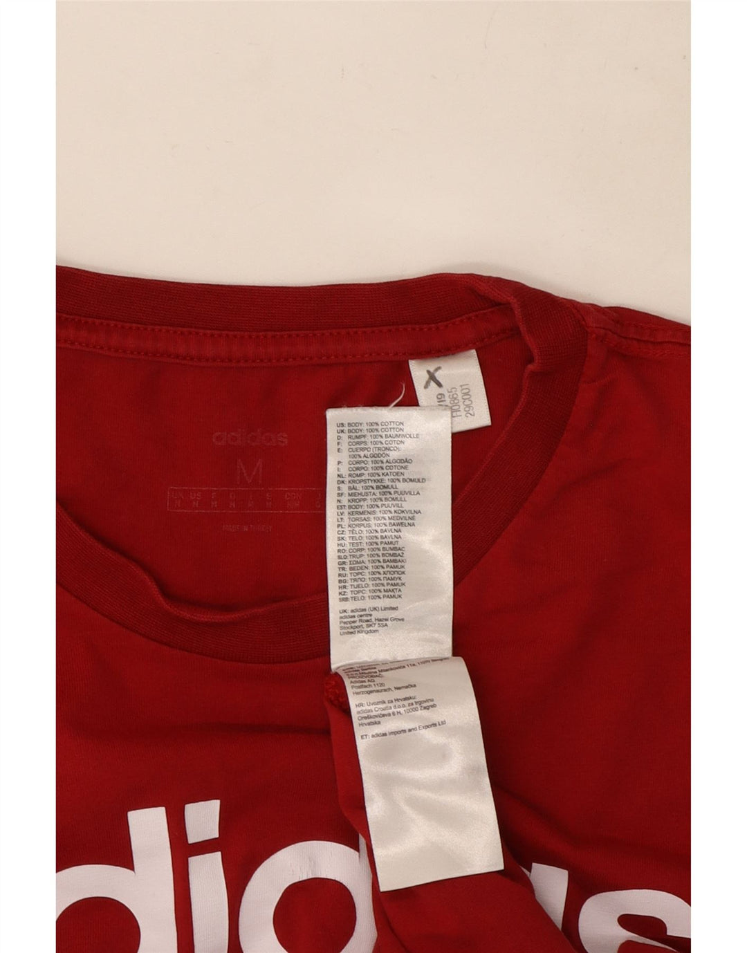 Męska koszulka z grafiką Adidas, bawełniana, średnia czerwona
