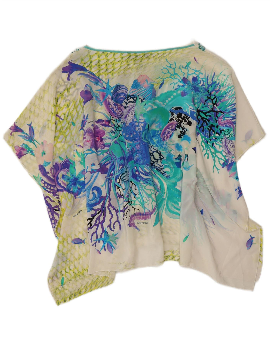 Damska bluzka ponczo Marta Palmieri Top UK 12 Średni złamany biały jedwab