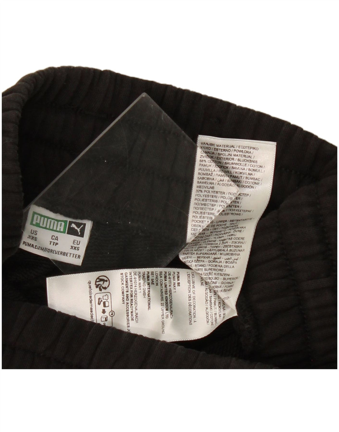 Damskie spodnie dresowe Puma z szeroką nogawką 2XS W22 L23 Czarna bawełna
