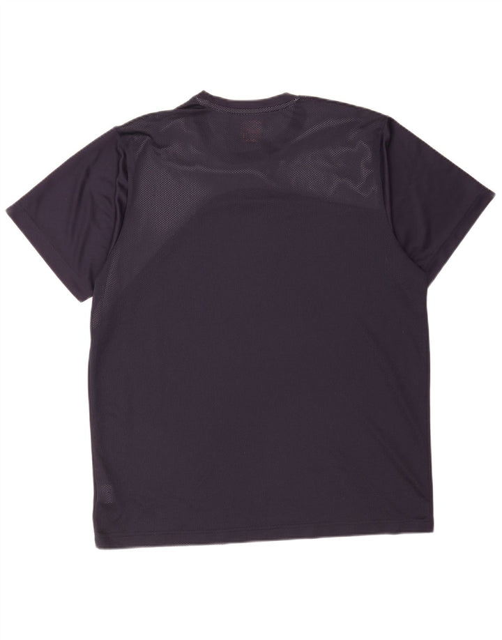 T-shirt męski Puma, top XL, granatowy, poliester z blokami kolorów