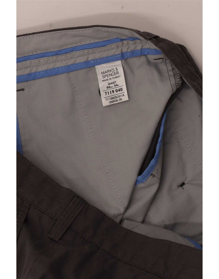 Męskie spodenki Chino Marks & Spencer W34, duże, szare, bawełniane