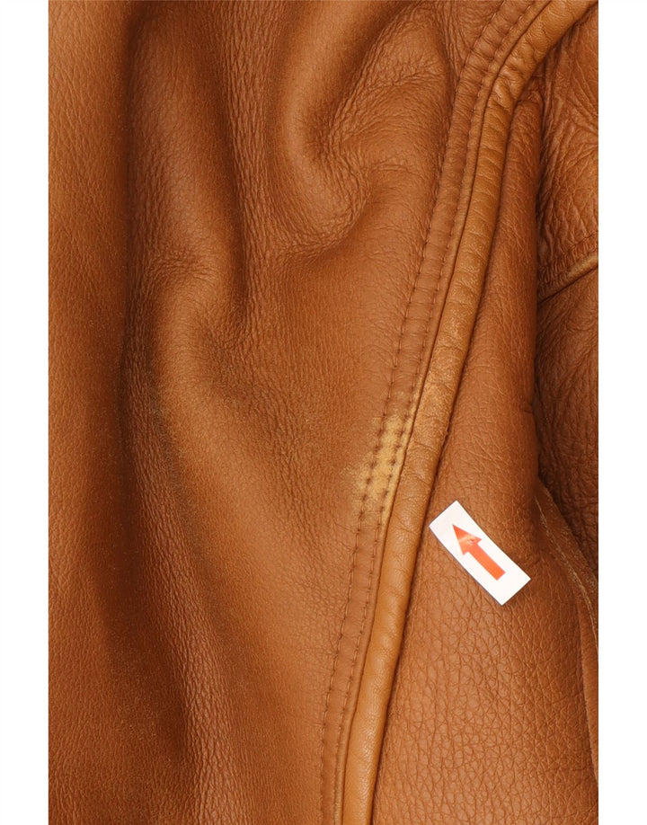 Męska kurtka shearling Vinci UK 40, duża brązowa skóra