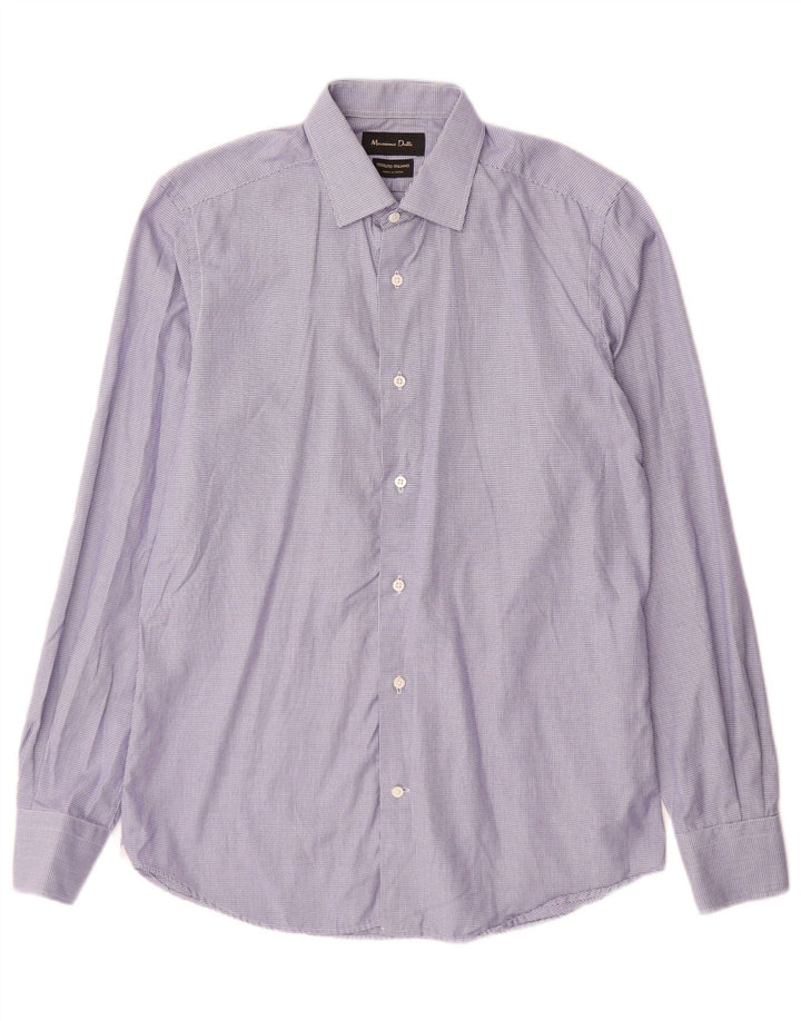 Koszula męska Massimo Dutti rozmiar 38, średni niebieski pepitka