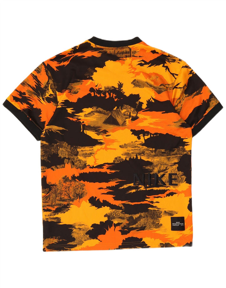 T-shirt męski Nike, mały, pomarańczowy, kamuflaż, poliester
