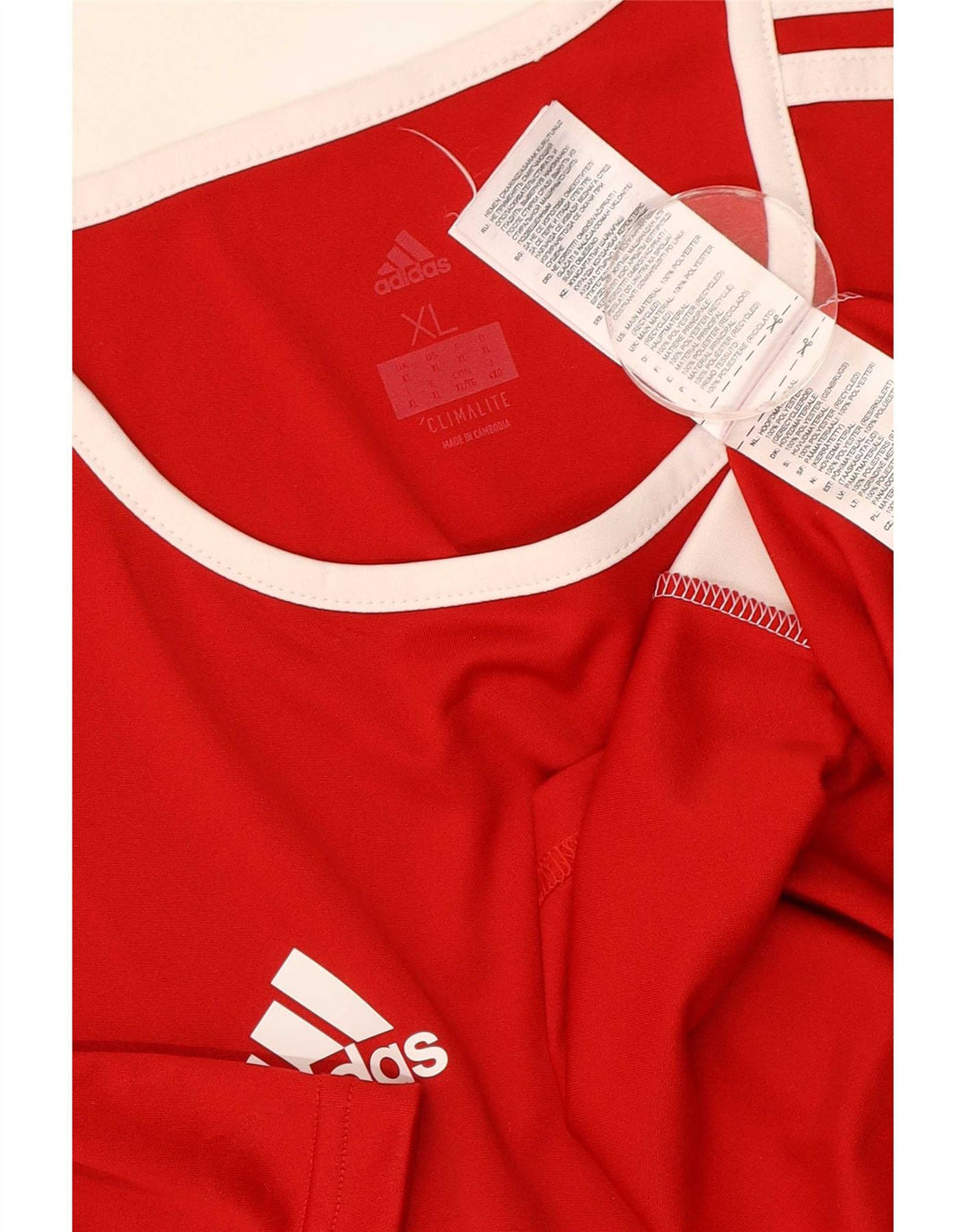 Adidas Męska koszulka Climalite Top XL, czerwony, kolorowy poliester
