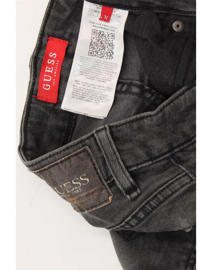 Męskie jeansy Guess Graphic Slim W31 L30 Szara bawełna