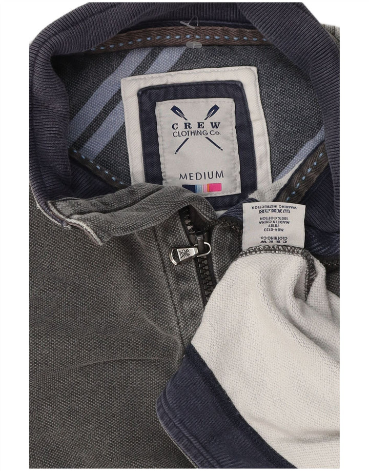 Crew Clothing Męska bluza z zamkiem błyskawicznym, średnioszara, bawełniana