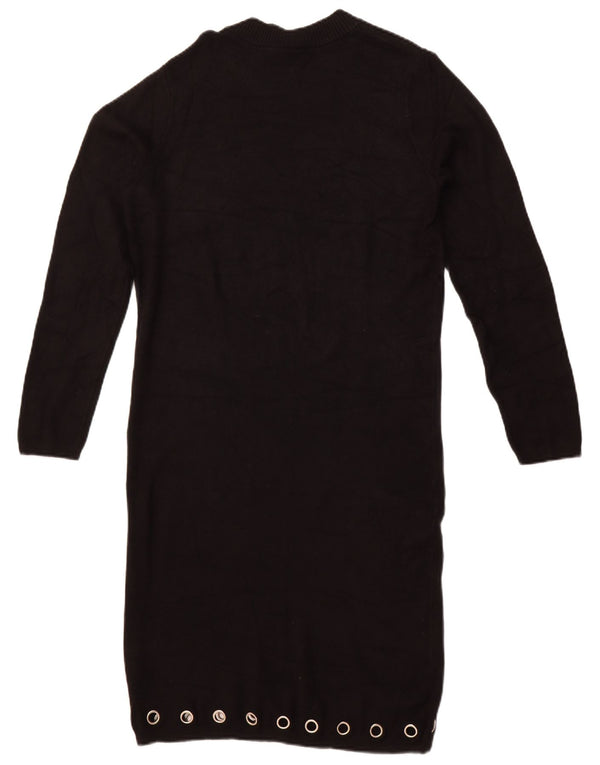 Damska sukienka sweterkowa Lipsy z długim rękawem UK 14, duża, czarna wiskoza