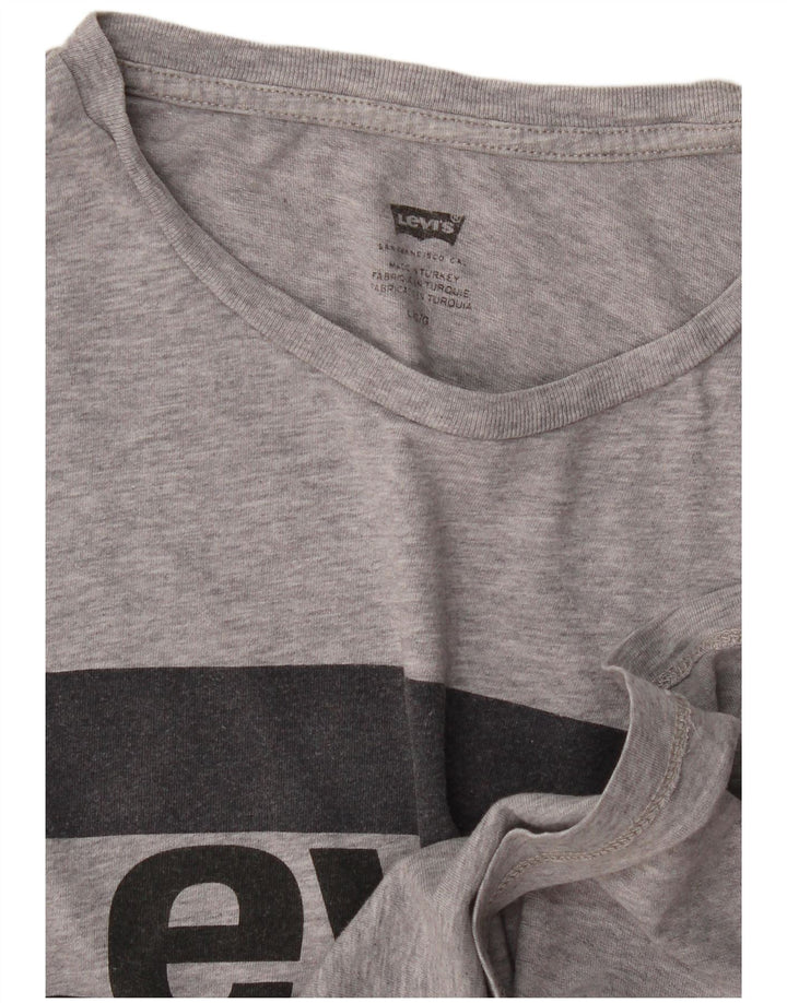 Męski T-shirt z grafiką Levi's, duży, szary, nakrapiany