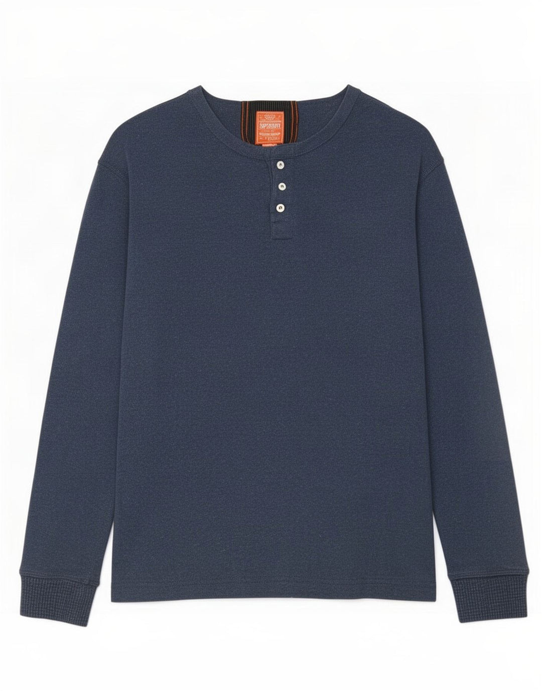 Męski top Superdry z długim rękawem, średni granatowy, bawełniany
