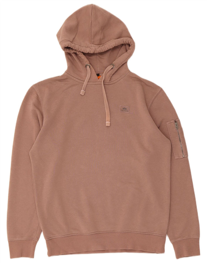 Męski sweter z kapturem Alpha Industries, średni, różowy, bawełniany