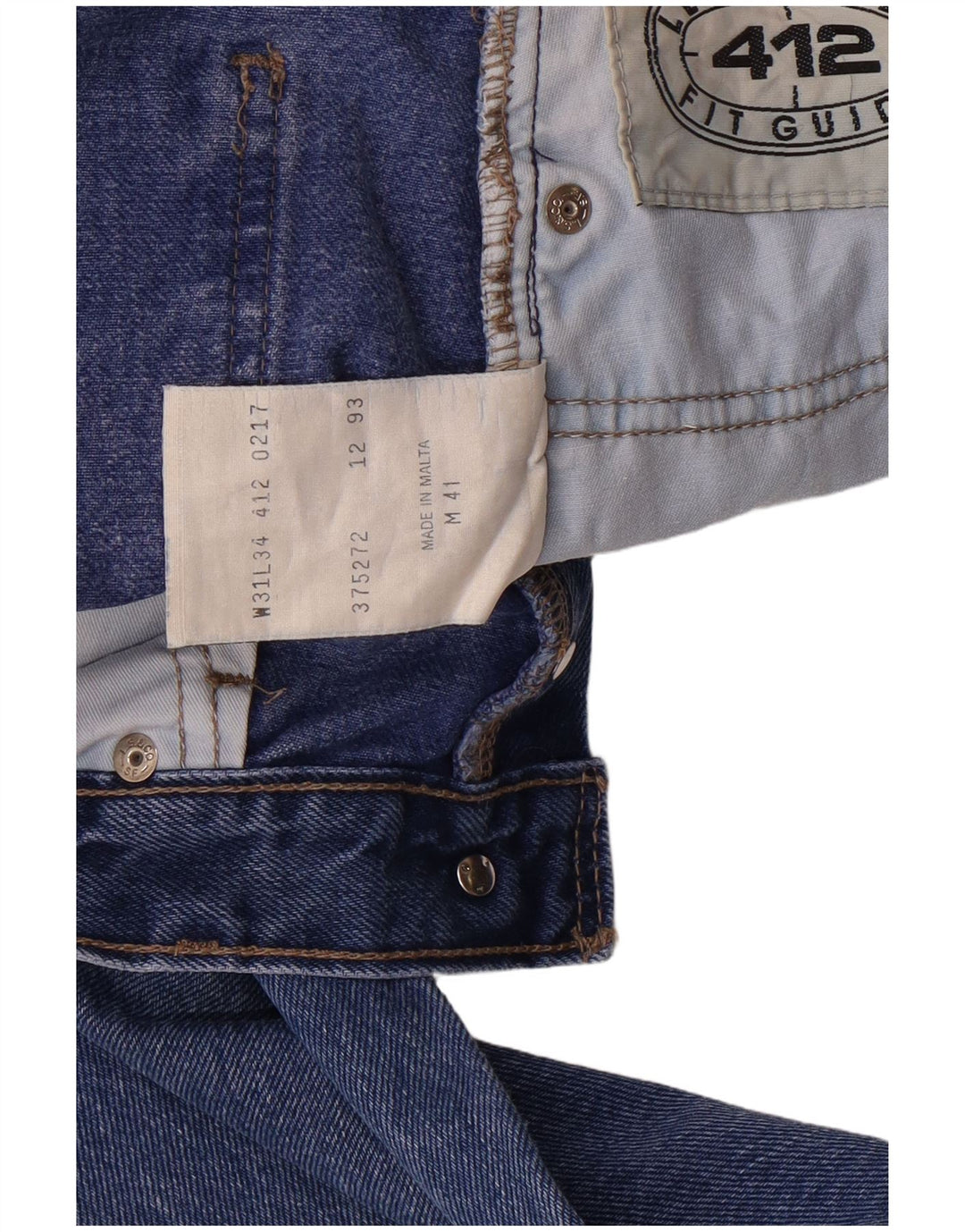 LEVI'S Mens 412 Straight Jeans W31 L26 Blue Cotton
