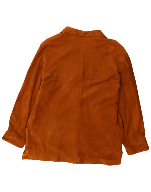 Damski płaszcz zamszowy oversize Jolly IT 50 XL, brązowa skóra