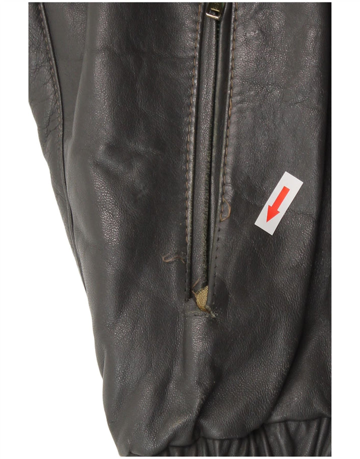 Vintage męska kurtka skórzana IT 52 XL szara skóra