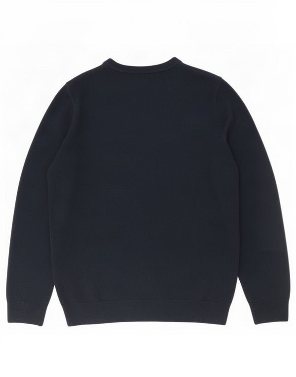 Marks & Spencer Męski sweter z okrągłym dekoltem, duży, granatowy, kaszmirowy