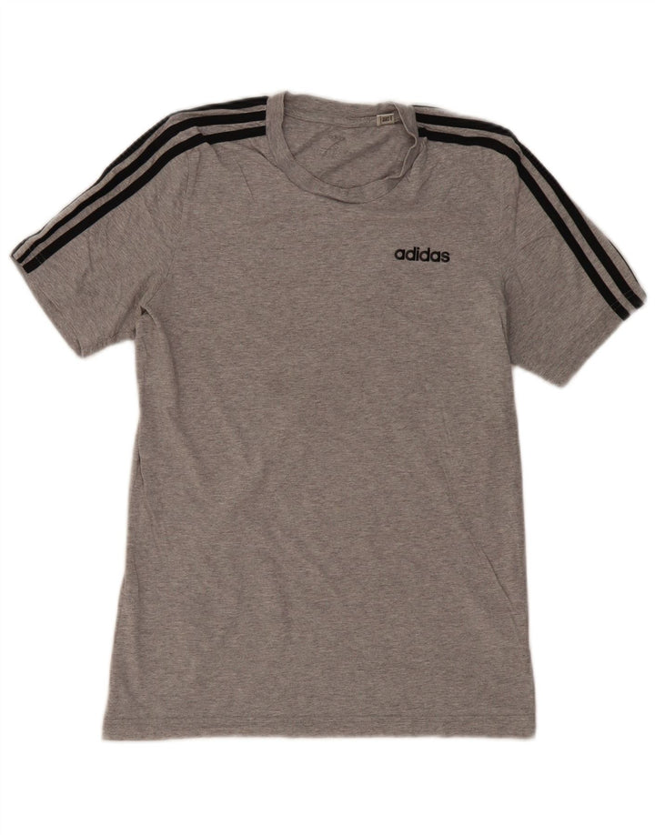T-shirt męski ADIDAS, mały, szary, bawełniany