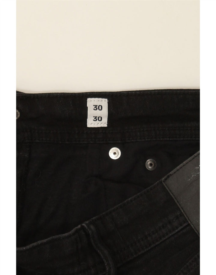 JACK & JONES Mens GLENN Slim Jeans W30 L30 Black Cotton Vintage Jack & Jones and Second-Hand Jack & Jones from Messina Hembry 