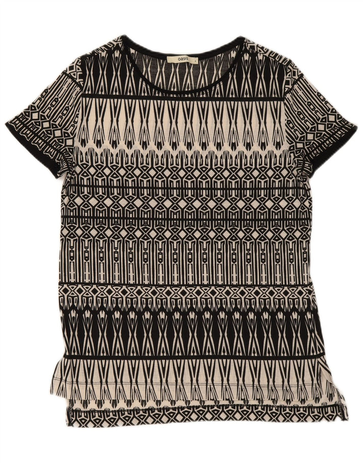 T-shirt damski Oasis Top UK 10, mały, czarny, geometryczny