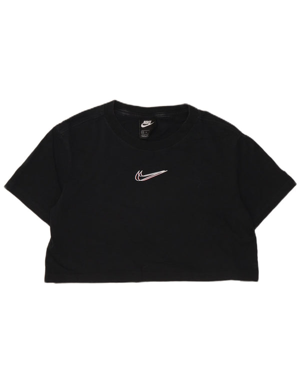 Damska koszulka Nike Crop Oversize Graphic Top UK 6 XS, czarna, bawełniana