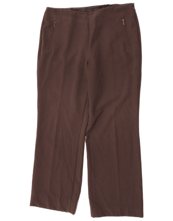 Marks & Spencer Damskie proste spodnie codzienne UK 14 duże W32 L28 brązowe