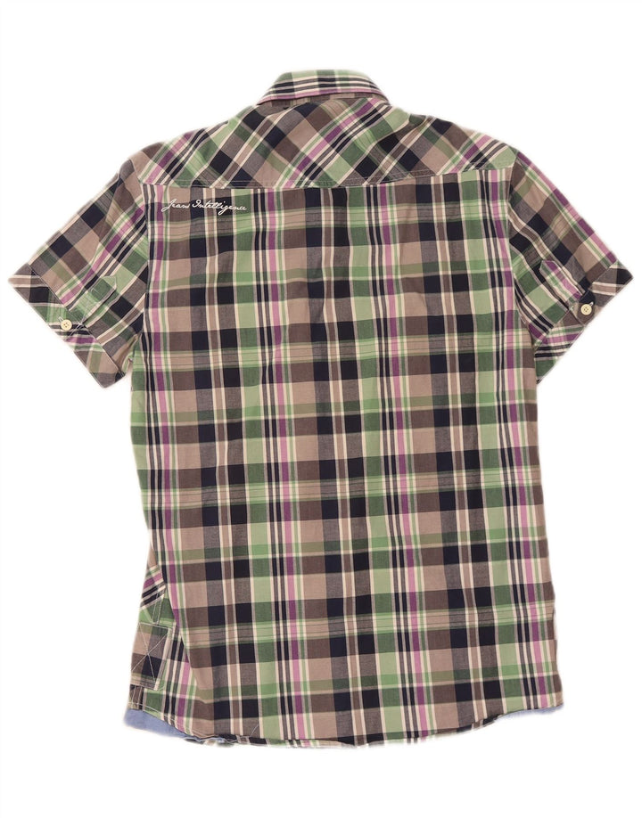 Męska koszula z krótkim rękawem JACK & JONES w średnią wielobarwną kratkę